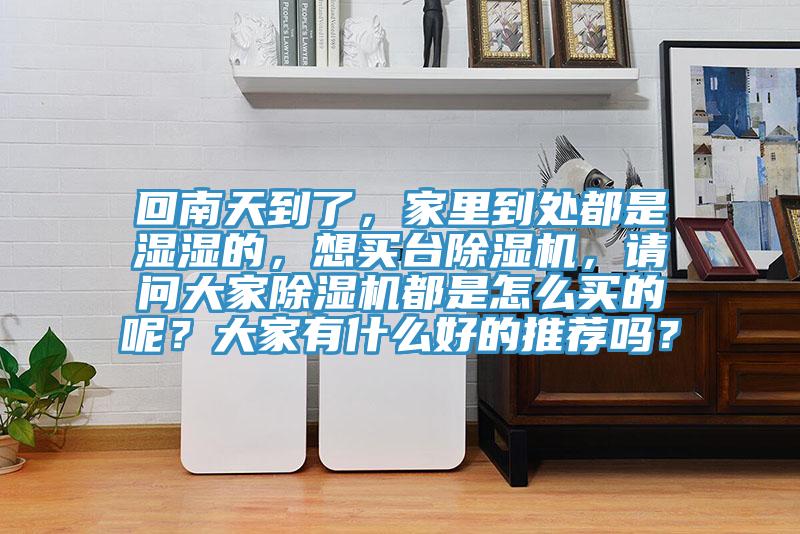 回南天到了，家里到處都是濕濕的，想買臺除濕機，請問大家除濕機都是怎么買的呢？大家有什么好的推薦嗎？