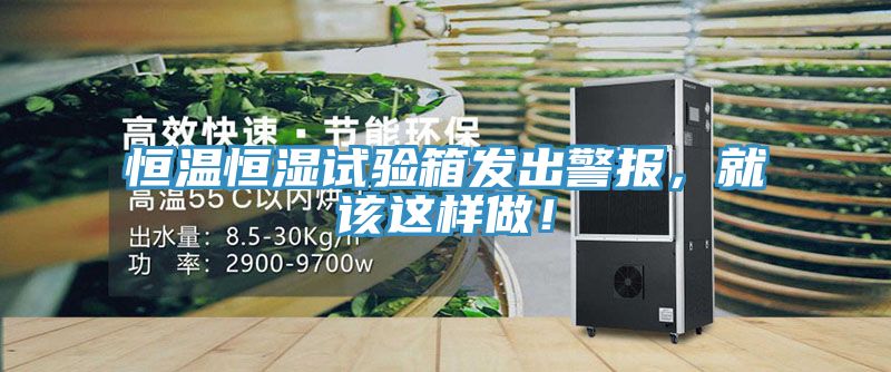 恒溫恒濕試驗箱發出警報，就該這樣做！